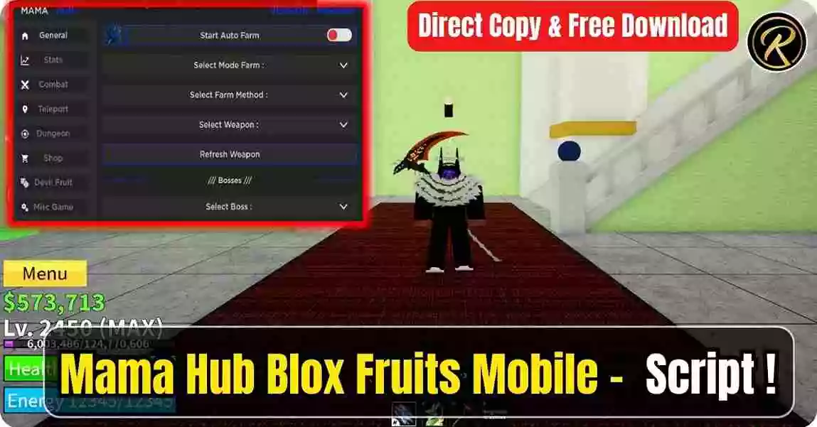 Mama Hub Script Blox Fruits Mobile Direct Copy Free